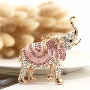 Rhinestone elephant bag charm / keychain
